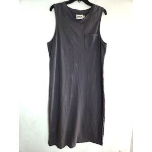 PACT Women Heather Grey Tank Shift 100% Organic Cotton Midi Dress size XL